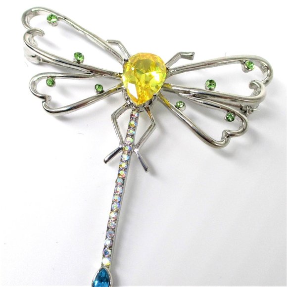 Dragonfly Silvertone Brooch Pin - Bug Insect Nature Jewelry Gift - Picture 2 of 8